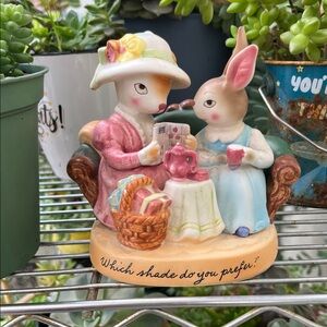 Precious moments figurine Bunnies having tea
